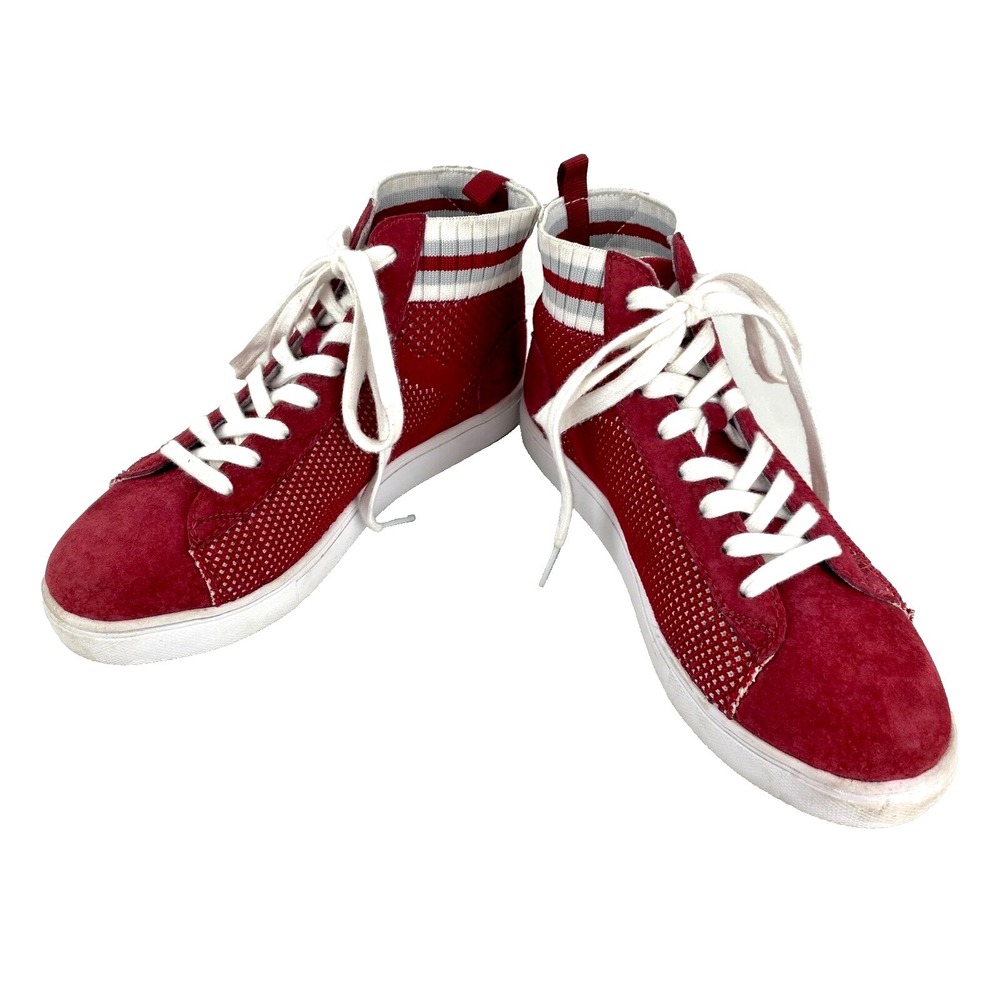 Propet Suede Tennis Shoes Womens 7.5 Sneakers High Top Flats Red Loafers 38 Nova